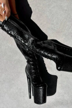 Hella Heels Cold Blooded Black Knee High Boots - 8inch -Clothing Store IMG 0347