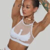 CXIX I S I S Halter Top - White With Sand Mesh 2 CXIX I S I S Halter Top - White With Sand Mesh -Clothing Store IMG 1123 LOW 1