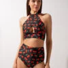 Shark Polewear Double-sided High Waisted Shorts - Cherry/Black -Clothing Store IMG 1178
