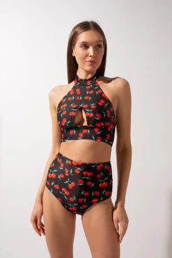 Shark Polewear Double-sided High Waisted Shorts - Cherry/Black