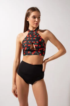 Shark Polewear Double-sided High Waisted Shorts - Cherry/Black -Clothing Store IMG 1199