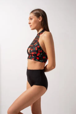 Shark Polewear Double-sided High Waisted Shorts - Cherry/Black -Clothing Store IMG 1208