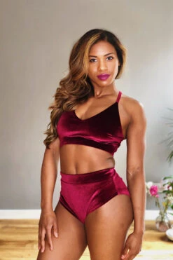 REV ACTIV High Waist Shorts - Wine Velvet -Clothing Store IMG 2057 270cebd3 521e 48f7 965c a61e7cece237