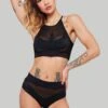 CXIX I S I S High Waisted Bottoms - Black With Black Mesh -Clothing Store IMG 4159 c571ec2c 6ba3 4c5d a6d8 c1f3192a8284
