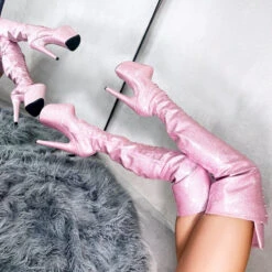 Hella Heels The Glitterati Thigh High 8inch Boots - Sugarbaby -Clothing Store IMG 4199