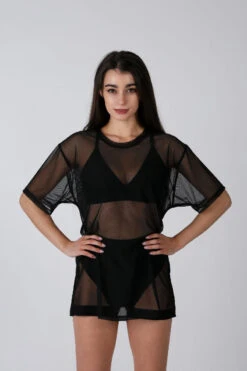 REV ACTIV Mesh Oversized T-Shirt - Black