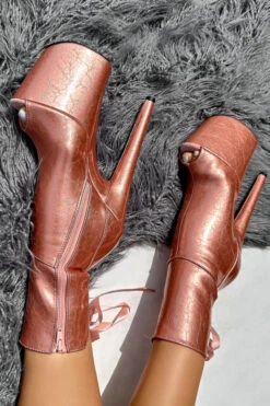 Hella Heels Corset 8inch Boots - Rose Gold -Clothing Store IMG 4731