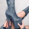 Hella Heels HellGirl 8inch Boots - Grey/White -Clothing Store IMG 6551