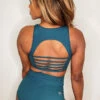 The Enviro Co. High Neck Crop Top - Blue Teal -Clothing Store IMG 6688 1