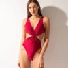 Shark Polewear Twist Bodysuit - Wine