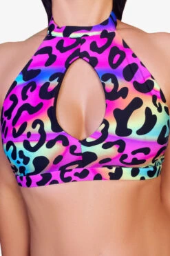 Cleo The Hurricane Amber Keyhole Top - Neon Leopard -Clothing Store IMG 9310