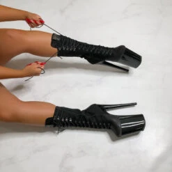 Hella Heels Blaq Kicks Boots - 9inch -Clothing Store IMG 9416 Edit