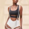 Lunalae Zena Garter Overall Sling Bottoms - White -Clothing Store Luna Lae 25 1335