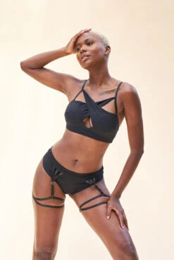 Lunalae Olivia Low Waist Garter Shorts - Recycled Black 13 Lunalae Olivia Low Waist Garter Shorts - Recycled Black -Clothing Store LunaLae 23 1224