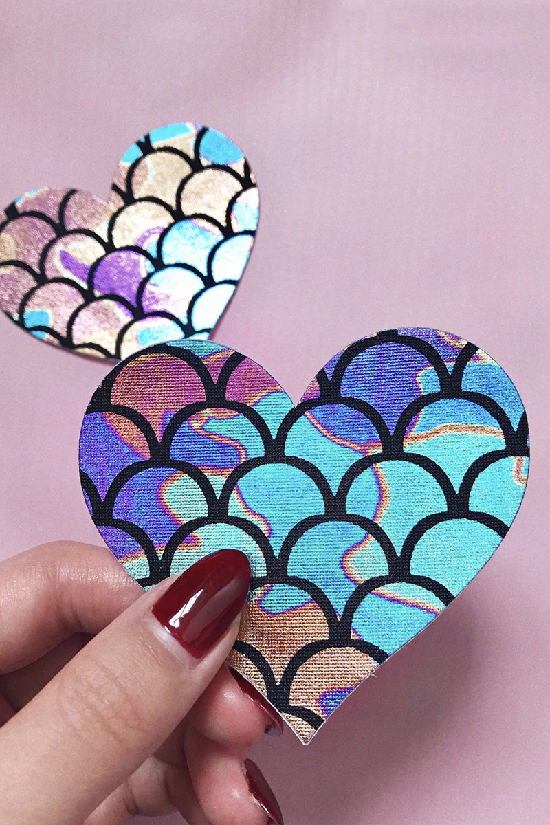 Naughty Thoughts Heart Pasties (5 Pairs) - Mermaid 3 Naughty Thoughts Heart Pasties (5 Pairs) - Mermaid