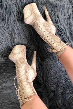 Hella Heels Milksnake Boots - 8inch -Clothing Store Milksnake13