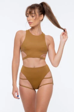 Nona Perkasa Night Jasmine Bottoms - Brass -Clothing Store NightJasBrass01 1