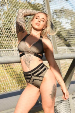 Tatiana Activewear Yuki Shorts - Black Mesh -Clothing Store Nude Black Pole Clothes by Tatiana Active