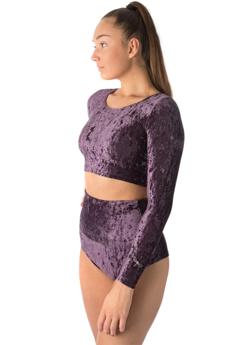 Dragonfly Betty High-Waisted Shorts - Velvet Purple 4 Dragonfly Betty High-Waisted Shorts - Velvet Purple - Image 2