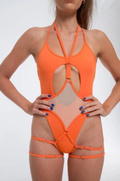 Nona Perkasa Queen Of The Night Body Garter - Salmon/Sand 9 Nona Perkasa Queen Of The Night Body Garter - Salmon/Sand -Clothing Store QOTNGarterSalmon01