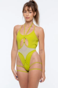 Nona Perkasa Queen Of The Night Body Garter - Vert/Sand -Clothing Store QOTNGarterVert01