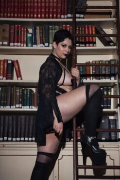 Rolling Over The Knee Transparent Banded Socks - Black (3 Sizes Available) -Clothing Store Rolling 369