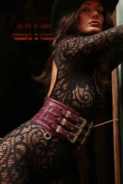 Rolling Triple Buckle Belt Harness - Plum 12 Rolling Triple Buckle Belt Harness - Plum -Clothing Store RollingHaras 892 1