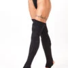 Rolling Cable Knit Thigh High Leg Warmers With Stirrups - Noir -Clothing Store Rolling Lookbook Meias 21 11 200357020