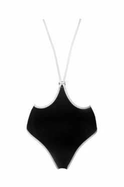 Hamade Activewear Neck Ring High Waisted Bottoms - Black/White Binding 16 Hamade Activewear Neck Ring High Waisted Bottoms - Black/White Binding -Clothing Store SS22 03