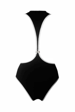 Hamade Activewear Neck Ring High Waisted Bottoms - Black/White Binding 19 Hamade Activewear Neck Ring High Waisted Bottoms - Black/White Binding -Clothing Store SS22 06