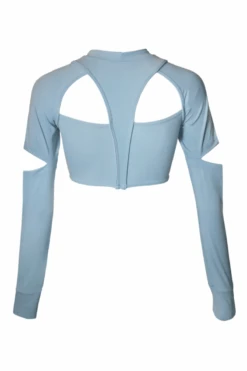 Hamade Activewear Scoop Neck Long Sleeve Top - Light Blue -Clothing Store SS22 20