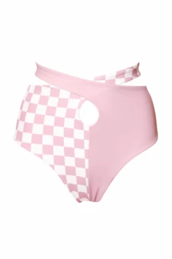 Hamade Activewear Patchwork Bottoms - Checkered Light Pink -Clothing Store SS23 07