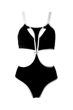 Hamade Activewear Neck Ring High Waisted Bottoms - Black/White Binding 20 Hamade Activewear Neck Ring High Waisted Bottoms - Black/White Binding -Clothing Store SS23 19 00305efc 9837 467c a78b 82adac422854