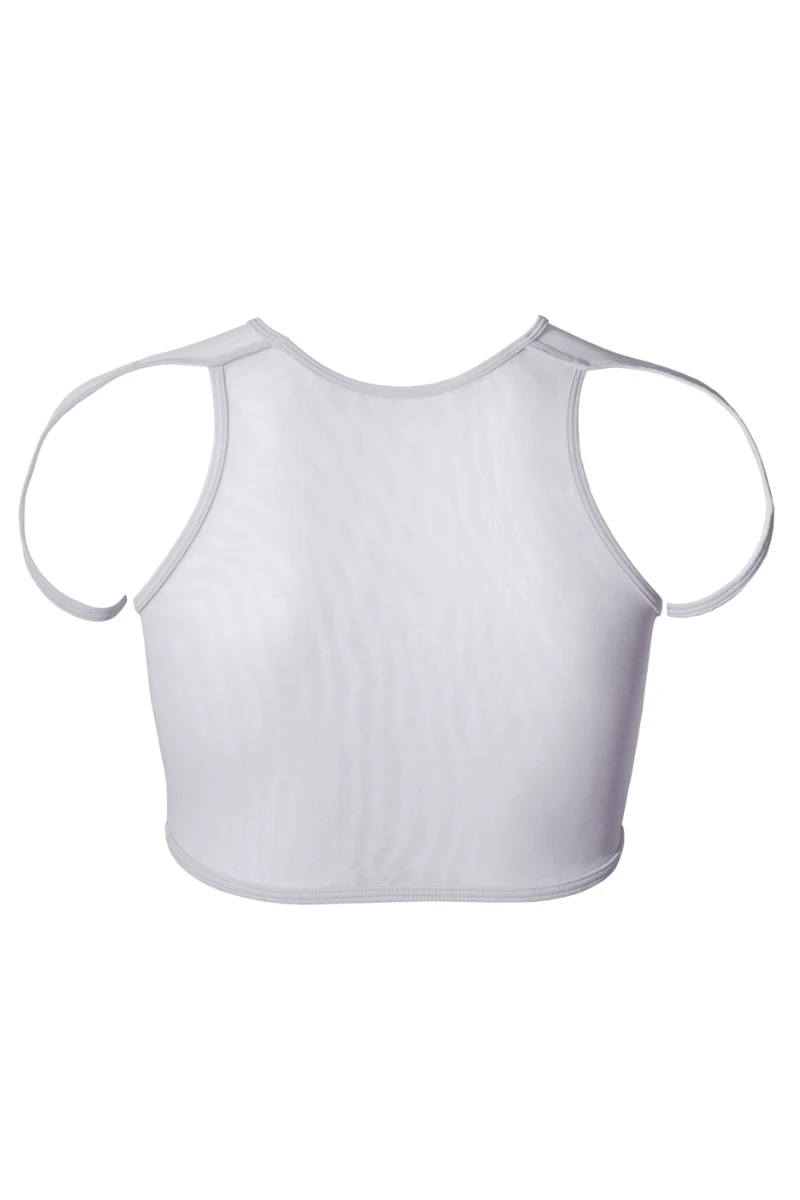 Hamade Activewear High Scoop Neck Crop Top - Light Grey 8 Hamade Activewear High Scoop Neck Crop Top - Light Grey - Image 6