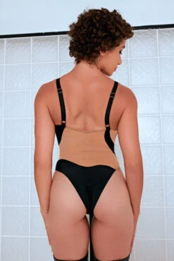 CXIX Silhouette One-Piece Bodysuit - Black With Cream Mesh -Clothing Store Sand CXIX Silhouette Mesh bodysuit dance dancewear fahsion