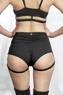 Lunalae Lure You High Waisted Garter Shorts - Black -Clothing Store Shot 19 008blackcrop 1