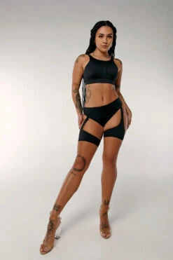 CXIX Dopamine High Suspender Bottoms - Black -Clothing Store Sports bra Dopamine black high suspenders bottomscxix13