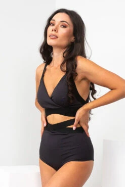 Lunalae Tara High Waisted Bottoms - Recycled Black -Clothing Store TaraHighWaistBottoms13
