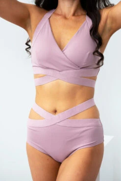 Lunalae Tara Low Waisted Bottoms - Recycled Mauve -Clothing Store TaraLowWaistBottoms9