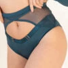 Tatiana Activewear Xena Shorts - Teal -Clothing Store Tatiana Active Xena Teal Cut Out Halter Neck Mesh Pole Wear Set 8502