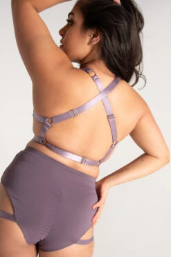Tatiana Activewear Tokio Shorts - Mauve -Clothing Store TatianaActive TokioMauveStrappyGarterPoleWearSet 1317