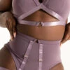 Tatiana Activewear Tokio Shorts - Mauve 1 Tatiana Activewear Tokio Shorts - Mauve -Clothing Store TatianaActive TokioMauveStrappyGarterPoleWearSet 7933