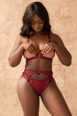 Tatiana Activewear Kaizen Top - Burgundy 18 Tatiana Activewear Kaizen Top - Burgundy -Clothing Store TatianaActiveKaizenBurgundyPoleWearSet3cropped