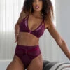 Tatiana Activewear Sofia Triangle Top - Wine 2 Tatiana Activewear Sofia Triangle Top - Wine -Clothing Store TatianaActiveSofiaWinePoleWearSet 2