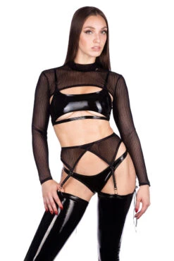Naughty Thoughts Sinner Vinyl Underboob Top - Black -Clothing Store XXXSinnerBlackThighHighfront f43e1b67 b3d1 473d 9454 85939732d47b