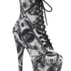 Pleaser USA Adore-1020DP 7inch Pleaser Boots - Money Print -Clothing Store adore 1020dp wbfa