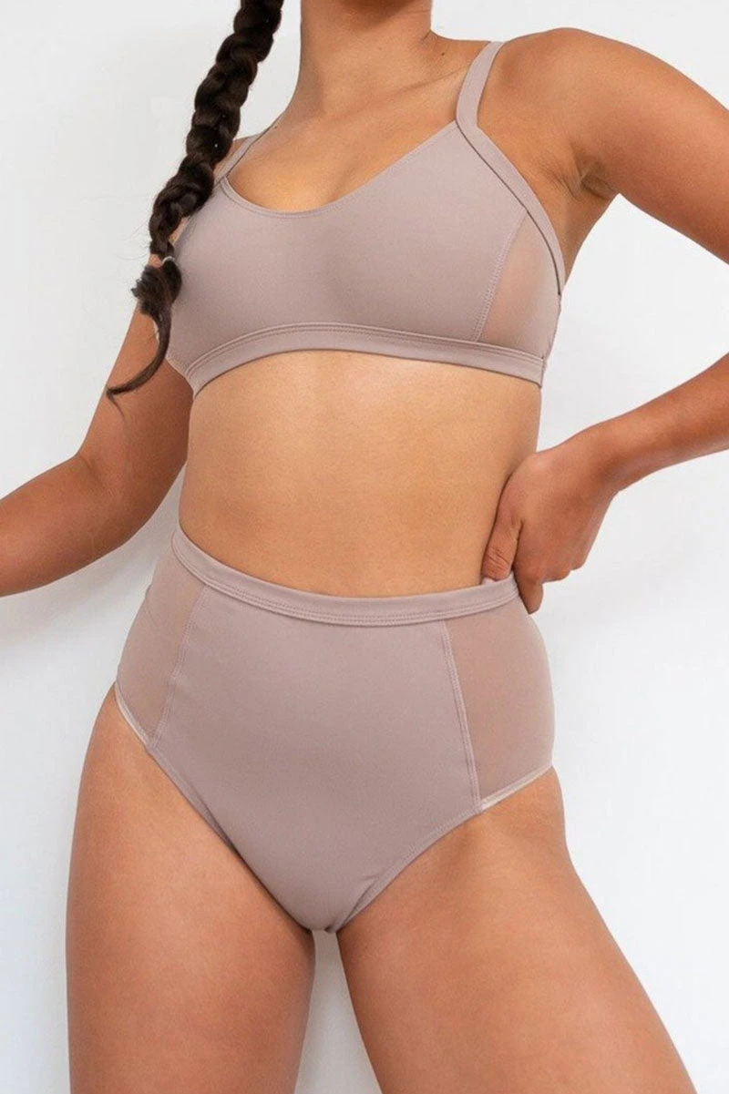 Lunalae Bellani High Waisted Bottoms - Recycled Mocha 3 Lunalae Bellani High Waisted Bottoms - Recycled Mocha
