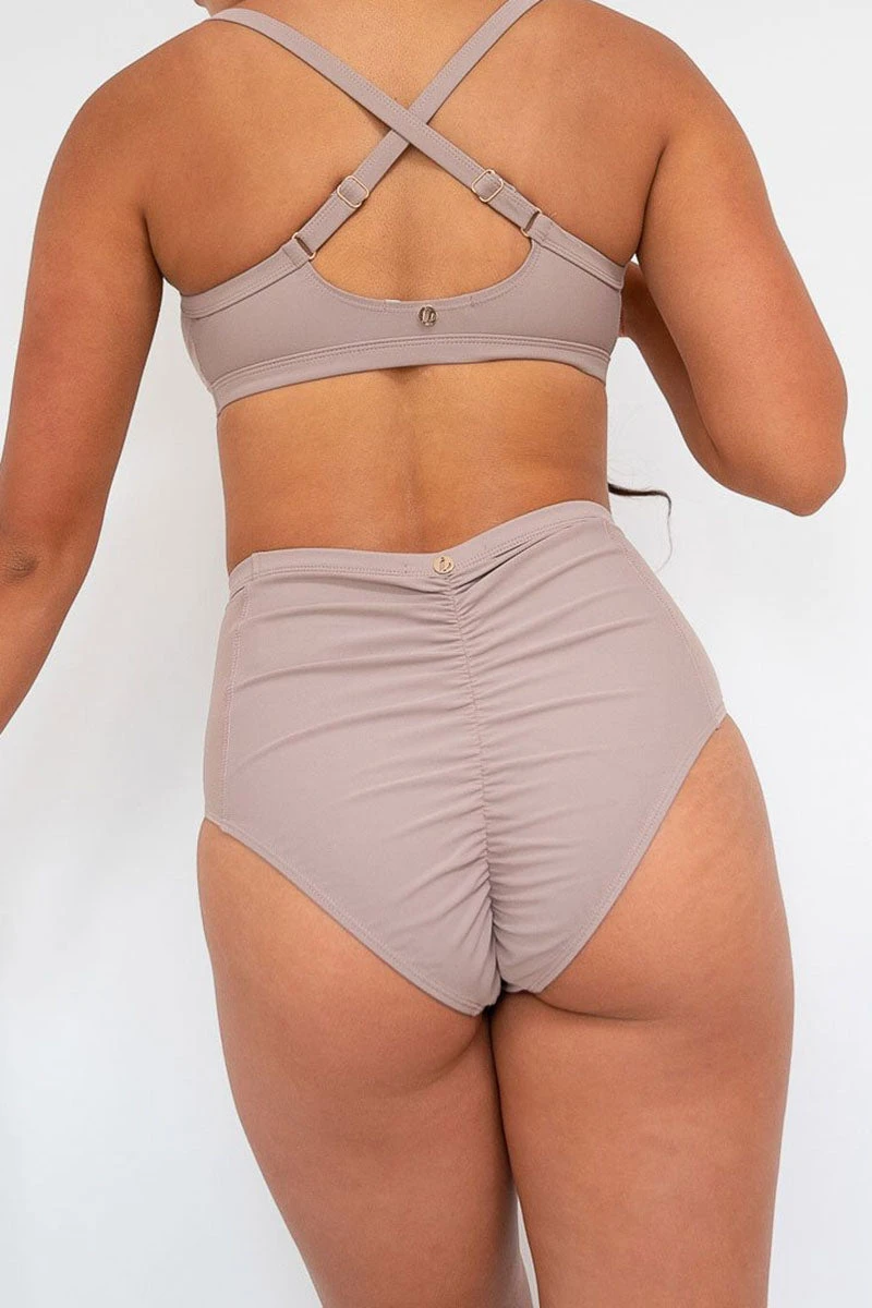 Lunalae Bellani High Waisted Bottoms - Recycled Mocha 4 Lunalae Bellani High Waisted Bottoms - Recycled Mocha - Image 2