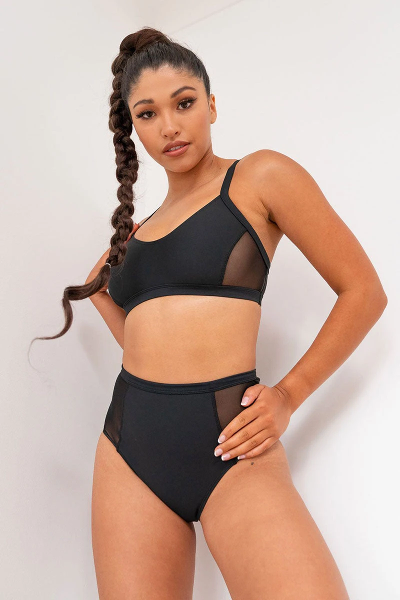 Lunalae Bellani High Waisted Bottoms - Recycled Black 6 Lunalae Bellani High Waisted Bottoms - Recycled Black - Image 4