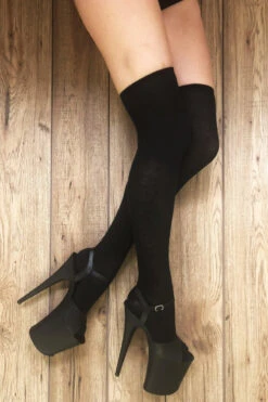 Rolling Over The Knee Socks - Black (3 Sizes Available) -Clothing Store black
